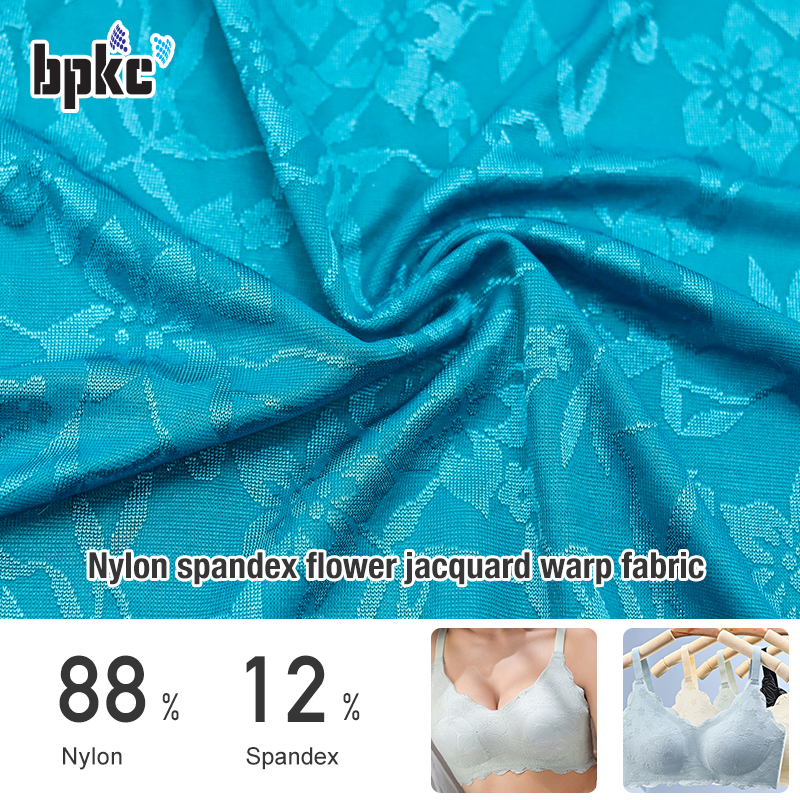 Nylon spandex flower jacquard warp fabric for underwear